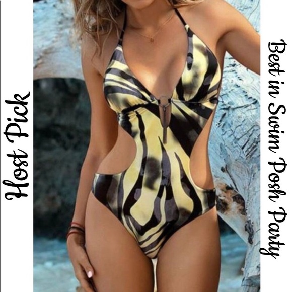 NEW! (L, XL) Monokini Swimsuit (Yellow Leopard) - Picture 8 of 8